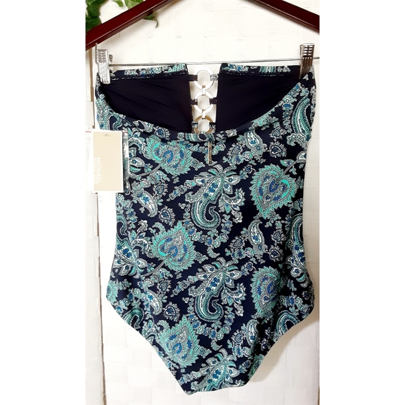 MICHAEL Michael Kors Bandeau Paisley Swimsuit - Picture 5 of 16